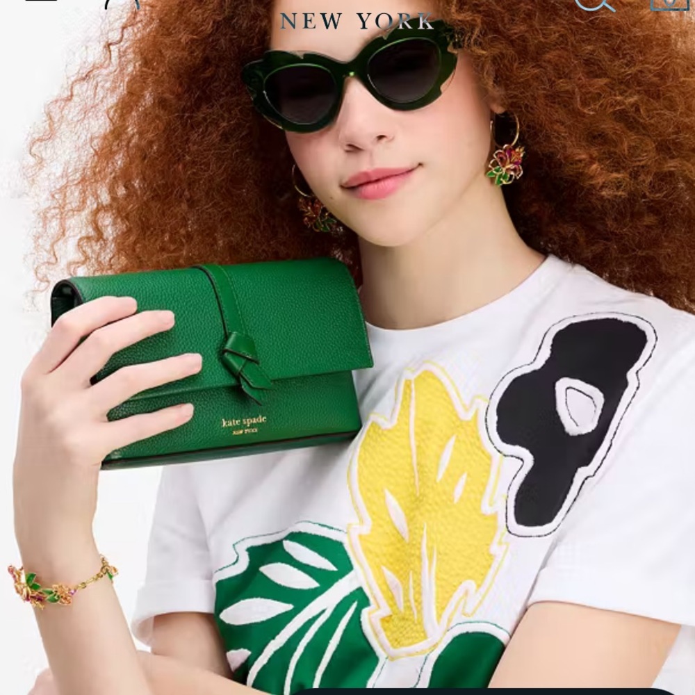 NWT KATE SPADE NEW YORK Emerald Green Knott Crossbody Bag - Picture 7 of 7